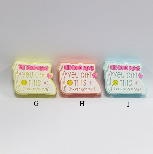 Wholesale Cartoon 10pcs 2D Luminous Silicone Beads Glow in The Dark Focal Beads